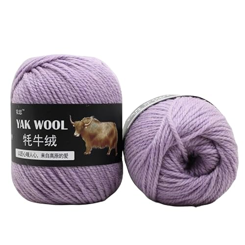 Yak-Wolle, 100 g, 3 Stück, fortschrittliche Wolle, weiche Wärme, hautfreundlich, natürlich, für Handstricken, Schals, Pullover, Mützen, Mäntel, Taschen, Socken (03) von HalcyonFit