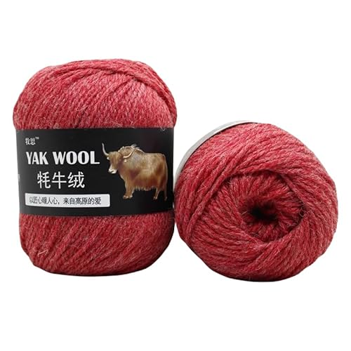 Yak-Wolle, 100 g, 3 Stück, fortschrittliche Wolle, weiche Wärme, hautfreundlich, natürlich, für Handstricken, Schals, Pullover, Mützen, Mäntel, Taschen, Socken (05) von HalcyonFit