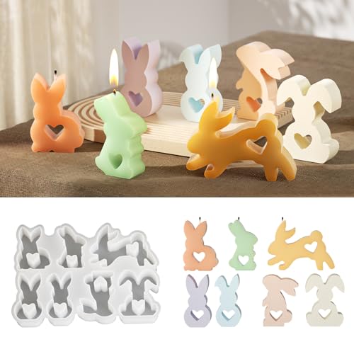 7 Stück Osterhasen Silikonform Silikon Gießform Ostern Wird Zur Herstellung Von Kerzen, Pudding, Gelee, Eiswürfeln, Seife Usw. Verwendet. 7 Stück Osterhasen Silikonform Silikon Gießform Ostern Wird Zur Herstellung Von Kerzen, Pudding, Gelee, Eiswürfeln, Seife Usw. Verwendet. von Half Forest