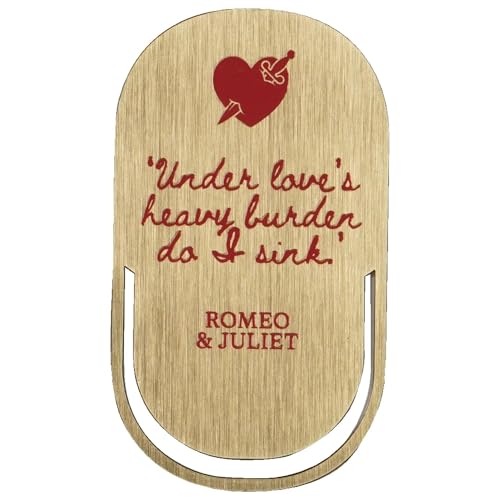Half Moon Bay Love's Heavy Burden Do I Sink Shakespeare Romeo und Julia, 11,2 x 4,3 cm, Rot und Gold, Zinklegierung und Emaille, Büroklammer-Stil, Lesezeichen Half Moon Bay Love's Heavy Burden Do I Sink Shakespeare Romeo und Julia, 11,2 x 4,3 cm, Rot und Gold, Zinklegierung und Emaille, Büroklammer-Stil, Lesezeichen von Half Moon Bay