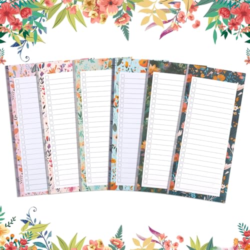 6 Notizblöcke, Notizbuch, Einkaufsliste, magnetisch, Kühlschrank, Notizbuch, mit Ankreuz, für Büro, Zuhause, Schule, 9 x 21,5 cm von Halinuia