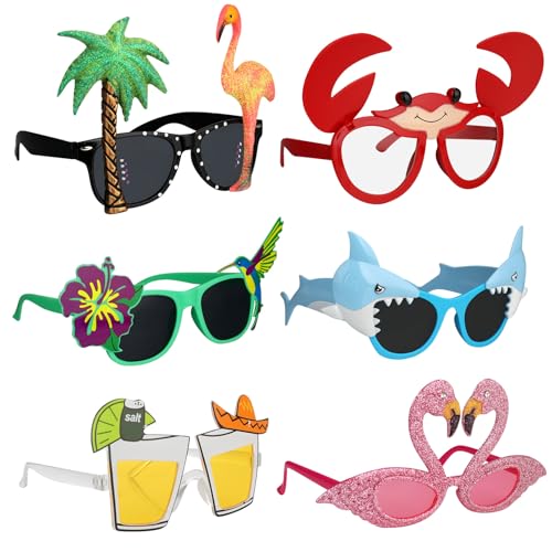 6 Paar Hawaii Party Sonnenbrille Set Lustige Partybrille Hawaiianische Brille Party Photo Booth Requisiten für Sommerparty, Strand Thema Kostümzubehör Foto Requisiten 6 Paar Hawaii Party Sonnenbrille Set Lustige Partybrille Hawaiianische Brille Party Photo Booth Requisiten für Sommerparty, Strand Thema Kostümzubehör Foto Requisiten von Halinuia