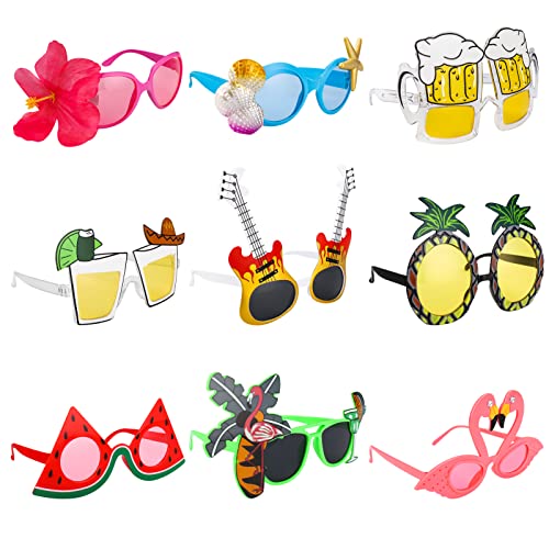 9 Paar Hawaii Party Sonnenbrille Set Lustige Partybrille Hawaiianische Brille Party Photo Booth Requisiten für Sommerparty, Strand Thema Kostümzubehör Foto Requisiten 9 Paar Hawaii Party Sonnenbrille Set Lustige Partybrille Hawaiianische Brille Party Photo Booth Requisiten für Sommerparty, Strand Thema Kostümzubehör Foto Requisiten von Halinuia