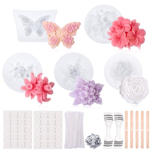 Halinuia 5 Stück Silikonformen Gießformen Blumen und Schmetterling, Kerzenformen zum Gießen 3D, Zubehör für Kerzen, Geschenke zum Muttertag, Valentinstag, Hochzeit, Jahrestag Halinuia 5 Stück Silikonformen Gießformen Blumen und Schmetterling, Kerzenformen zum Gießen 3D, Zubehör für Kerzen, Geschenke zum Muttertag, Valentinstag, Hochzeit, Jahrestag von Halinuia
