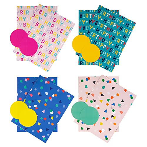 Hallmark Geburtstags-Geschenkpapier und Geschenkanhänger, 8 Bögen und 8 Anhänger in 4 Designs Hallmark Geburtstags-Geschenkpapier und Geschenkanhänger, 8 Bögen und 8 Anhänger in 4 Designs von Hallmark