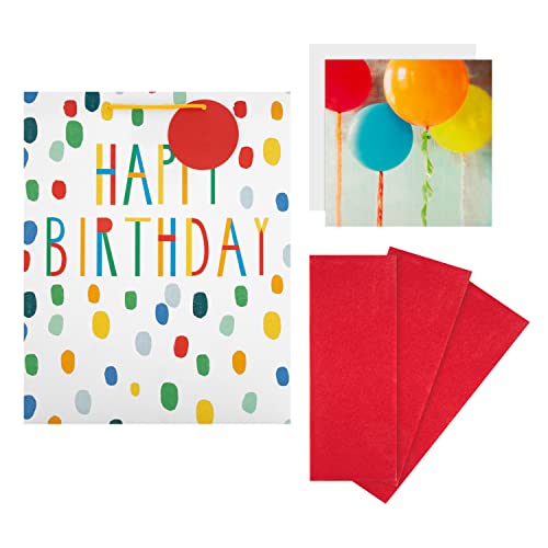 Hallmark Geburtstagsgeschenktüte, Geschenkpapier und Kartenpaket – 1 große Geschenktüte, 3 Seidenpapierbögen und 1 "Galerie"-Karte in 3 thematischen Designs von Hallmark