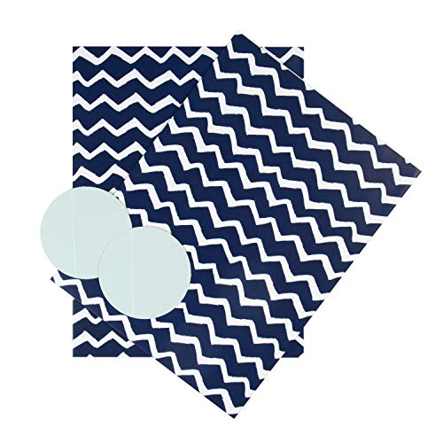 Hallmark Geschenkpapier und Anhänger für jeden Anlass, Zick-Zack-Design, Blau und Weiß, 2 Bögen von Hallmark