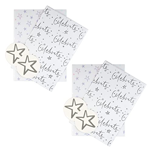 Hallmark Geschenkpapier und Geschenkanhänger, 4 Bögen und 4 Anhänger in 2 Designs von Hallmark