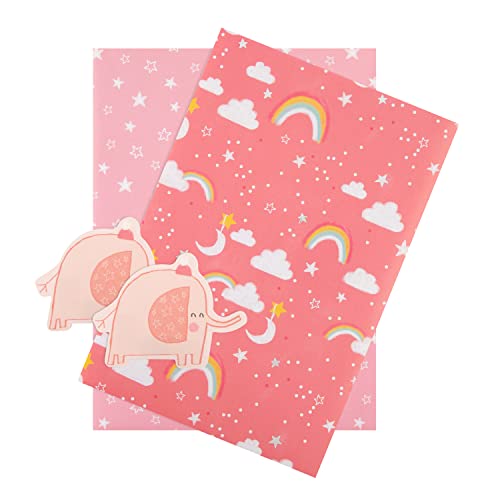 Hallmark Geschenkpapier und Geschenkanhänger für Babys, Elefanten-Design, Rosa Hallmark Geschenkpapier und Geschenkanhänger für Babys, Elefanten-Design, Rosa von Hallmark