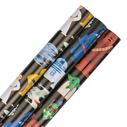 Hallmark Geschenkpapierrolle, 3 Stück in 1 Star Wars Design, je 2 m, Geburtstag, Weihnachten, Schwarz Hallmark Geschenkpapierrolle, 3 Stück in 1 Star Wars Design, je 2 m, Geburtstag, Weihnachten, Schwarz von Hallmark