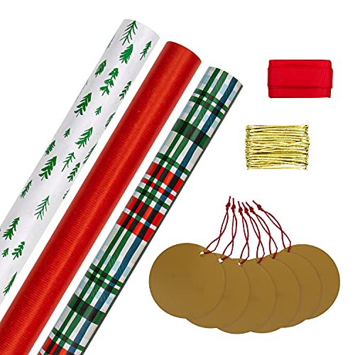 Hallmark Klassisches Weihnachtsgeschenk-Kompendium – 3 Rollen Papier, 2 passende Bänder und 6 passende Etiketten Hallmark Klassisches Weihnachtsgeschenk-Kompendium – 3 Rollen Papier, 2 passende Bänder und 6 passende Etiketten von Hallmark