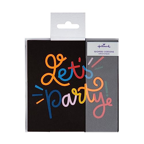 Hallmark Party-Einladungskarten, 10 Stück, in 2 leuchtenden Designs, mehrfarbig, 25566729 von Hallmark