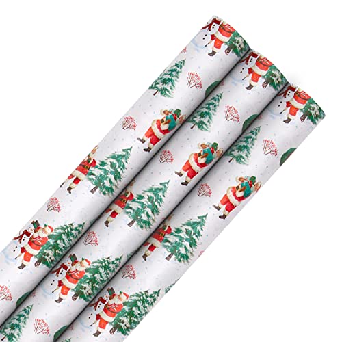 Hallmark Weihnachts-Geschenkpapier, 3 Stück, Vintage-Stil, je 3 m, 1 Weihnachtsmann-Design, Rot, Weiß, Grün Hallmark Weihnachts-Geschenkpapier, 3 Stück, Vintage-Stil, je 3 m, 1 Weihnachtsmann-Design, Rot, Weiß, Grün von Hallmark