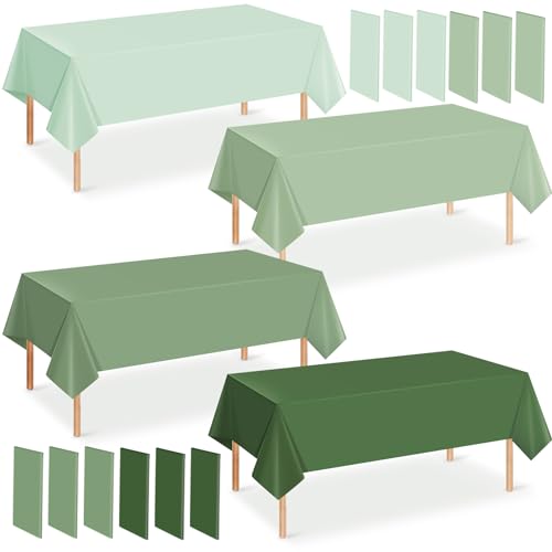 Hallswl Einweg-Tischdecke aus Kunststoff, rechteckig, für Babyparty, Brautparty, Hochzeit, Geburtstag, Party, Dekorationen und Zubehör, 12 Stück, 137 x 274 cm, Salbeigrün, 4 grüne Farben Hallswl Einweg-Tischdecke aus Kunststoff, rechteckig, für Babyparty, Brautparty, Hochzeit, Geburtstag, Party, Dekorationen und Zubehör, 12 Stück, 137 x 274 cm, Salbeigrün, 4 grüne Farben von Hallswl
