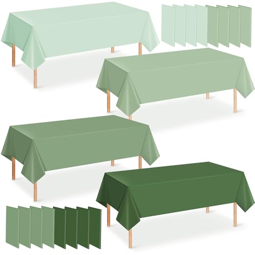 Hallswl Einweg-Tischdecken aus Kunststoff, rechteckig, 137,2 x 274,4 cm, Salbeigrün, 4 grüne Farben, für Babyparty, Brautparty, Hochzeit, Geburtstag, Party-Dekorationen und Zubehör, 16 Stück Hallswl Einweg-Tischdecken aus Kunststoff, rechteckig, 137,2 x 274,4 cm, Salbeigrün, 4 grüne Farben, für Babyparty, Brautparty, Hochzeit, Geburtstag, Party-Dekorationen und Zubehör, 16 Stück von Hallswl