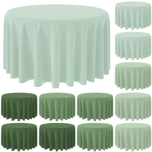 Hallswl Runde Tischdecke aus Kunststoff, 213 cm, Salbeigrün, 4 grüne Farben, Einweg-Tischdecke für Babyparty, Brautparty, Hochzeit, Geburtstag, Party-Dekorationen und Zubehör, 12 Stück Hallswl Runde Tischdecke aus Kunststoff, 213 cm, Salbeigrün, 4 grüne Farben, Einweg-Tischdecke für Babyparty, Brautparty, Hochzeit, Geburtstag, Party-Dekorationen und Zubehör, 12 Stück von Hallswl