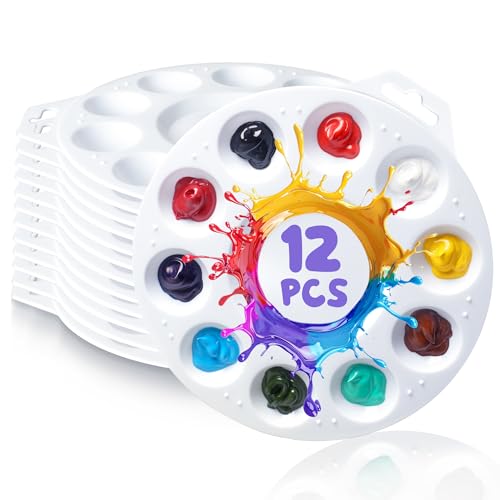 Halobios 12-teilige Runde Mischpalette φ17 cm, mit 10 Farbfeldern und 1 Mischfeld, inklusive leicht zu haltendem Aufhängeloch-Design, geeignet für Acryl-, Öl-, Aquarell-, Gouache- und Kunsthandwerk Halobios 12-teilige Runde Mischpalette φ17 cm, mit 10 Farbfeldern und 1 Mischfeld, inklusive leicht zu haltendem Aufhängeloch-Design, geeignet für Acryl-, Öl-, Aquarell-, Gouache- und Kunsthandwerk von Halobios