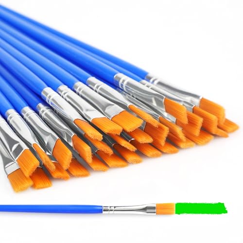 Halobios Acryl Pinsel Set,Künstlerpinsel Schaumpinsel Acrylpinsel Fächerpinsel Flachpinsel Aquarellpinsel Künstler Pinselsets für Acryl,Öl,Wasserfarben Anfänger (30 PCS - 3) von Halobios