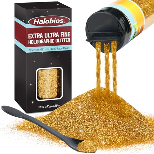 Halobios Feiner Glitzer, 180g Luxus-Gold Bastelglitzer für Party und Kunstunterricht, Körpernagelglitzer für Bühnen-Make-up. Halobios Feiner Glitzer, 180g Luxus-Gold Bastelglitzer für Party und Kunstunterricht, Körpernagelglitzer für Bühnen-Make-up. von Halobios