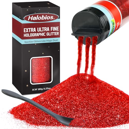 Halobios Feiner Glitzer, 180g Rubinrot Bastelglitzer für Party und Kunstunterricht, Körpernagelglitzer für Bühnen-Make-up. Halobios Feiner Glitzer, 180g Rubinrot Bastelglitzer für Party und Kunstunterricht, Körpernagelglitzer für Bühnen-Make-up. von Halobios
