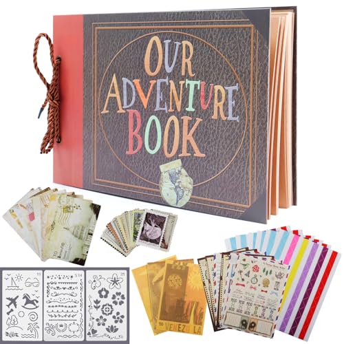 Our Adventure Book Scrapbook Album - 80 Pages Photo Memory Picture Decorative Craft Book,Unique Bridal Engaged Wedding Supplies,Anniversary Travel Kit,Couples Gifts for Him and Her,Autogramm-Tagebuch Our Adventure Book Scrapbook Album - 80 Pages Photo Memory Picture Decorative Craft Book,Unique Bridal Engaged Wedding Supplies,Anniversary Travel Kit,Couples Gifts for Him and Her,Autogramm-Tagebuch von Halovin