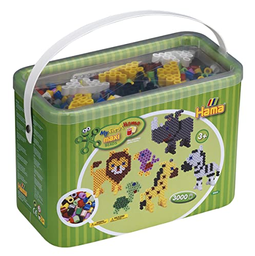 Hama Perlen 8804 Bügelperlen im Eimer, ca. 3.000 bunte Maxi-Perlen mit Durchmesser 10 mm im Grundfarben Mix, 3 Stiftplatten und Zubehör inkl. Bügelpapier, kreativer Bastelspaß für Groß und Klein Hama Perlen 8804 Bügelperlen im Eimer, ca. 3.000 bunte Maxi-Perlen mit Durchmesser 10 mm im Grundfarben Mix, 3 Stiftplatten und Zubehör inkl. Bügelpapier, kreativer Bastelspaß für Groß und Klein von Hama
