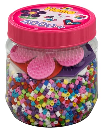 Hama Perlen 2051 Bügelperlen Dose mit ca. 4.000 bunten Midi Bastelperlen mit Durchmesser 5 mm im Farben Mix und 3 Stiftplatten, kreativer Bastelspaß für Groß und Klein Hama Perlen 2051 Bügelperlen Dose mit ca. 4.000 bunten Midi Bastelperlen mit Durchmesser 5 mm im Farben Mix und 3 Stiftplatten, kreativer Bastelspaß für Groß und Klein von Hama