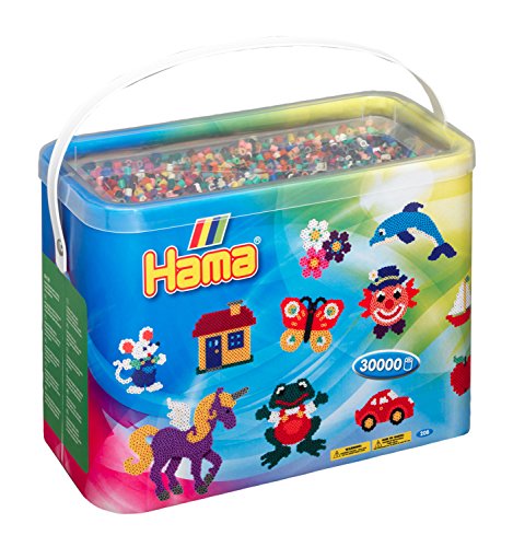 Hama Perlen 208-67 Bügelperlen im Eimer mit ca. 30.000 bunten Midi Bastelperlen mit Durchmesser 5 mm im Grundfarben Mix, kreativer Bastelspaß für Groß und Klein Hama Perlen 208-67 Bügelperlen im Eimer mit ca. 30.000 bunten Midi Bastelperlen mit Durchmesser 5 mm im Grundfarben Mix, kreativer Bastelspaß für Groß und Klein von HAMA