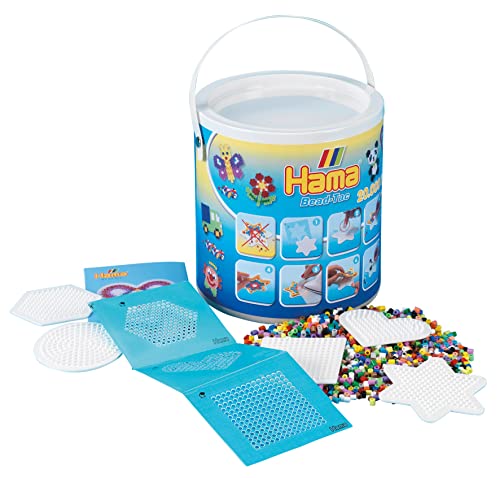 Hama Perlen 7701 Set mit Eimer und ca. 20.000 bunten Midi Bügelperlen mit Durchmesser 5 mm im Grundfarben Mix, 5 Stiftplatten, inkl. Bügelpapier, kreativer Bastelspaß für Groß und Klein Hama Perlen 7701 Set mit Eimer und ca. 20.000 bunten Midi Bügelperlen mit Durchmesser 5 mm im Grundfarben Mix, 5 Stiftplatten, inkl. Bügelpapier, kreativer Bastelspaß für Groß und Klein von Hama