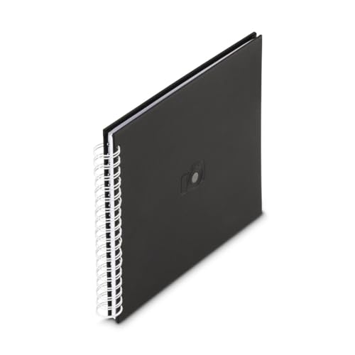 Hama Fotoalbum 28x24 cm (Ringbuch Album mit 50 weißen Seiten, Fotoalbum zum Selbstgestalten u. zum Einkleben, dezentes Cover mit Prägung) schwarz von Hama