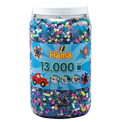 Hama Perlen 211-69 Bügelperlen XXL Dose mit ca. 13.000 bunten Midi Bastelperlen mit Durchmesser 5 mm im Mix 69 mit 11 Farben, kreativer Bastelspaß für Groß und Klein Hama Perlen 211-69 Bügelperlen XXL Dose mit ca. 13.000 bunten Midi Bastelperlen mit Durchmesser 5 mm im Mix 69 mit 11 Farben, kreativer Bastelspaß für Groß und Klein von Hama