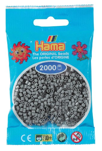 Hama Perlen 501-17 - Mini-Perlen, 2000 Stück grau von Hama