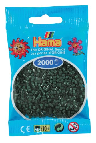 Hama Perlen 501-28 - Mini-Perlen 2000 Stück oliv-grün von Hama