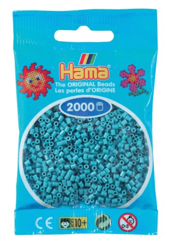 Hama Perlen 501-31 - Mini-Perlen, 2000 Stück türkis von Hama