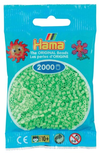 Hama Perlen 501-47 - Mini-Perlen 2000 Stück Pastell-grün von Hama