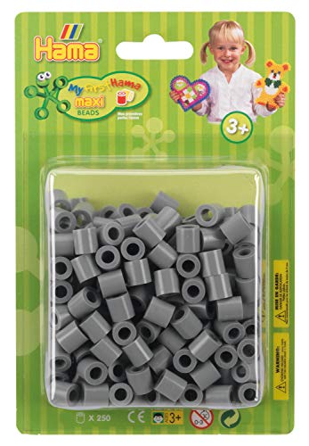 Hama Perlen 8517 Bügelperlen Packung mit ca. 250 bunten Maxi Bastelperlen mit Durchmesser 10 mm in Grau, kreativer Bastelspaß für Groß und Klein Hama Perlen 8517 Bügelperlen Packung mit ca. 250 bunten Maxi Bastelperlen mit Durchmesser 10 mm in Grau, kreativer Bastelspaß für Groß und Klein von Hama