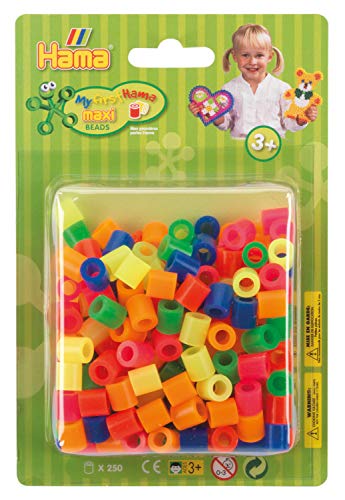 Hama Perlen 8522 Bügelperlen Packung mit ca. 250 bunten Maxi Bastelperlen mit Durchmesser 10 mm im Neon Mix, kreativer Bastelspaß für Groß und Klein Hama Perlen 8522 Bügelperlen Packung mit ca. 250 bunten Maxi Bastelperlen mit Durchmesser 10 mm im Neon Mix, kreativer Bastelspaß für Groß und Klein von Hama