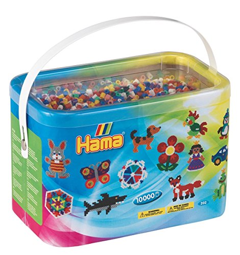 Hama Spiel- und Bügelperlen, 10.000 Stück in einem Eimer von Hama