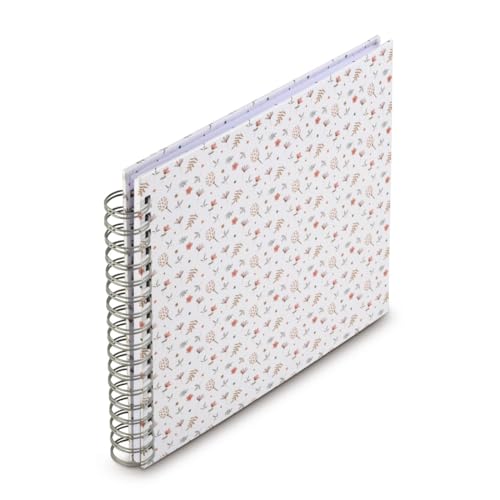 Hama Spiralalbum mit Blumenmuster, 28 x 24 cm, 50 weiße Seiten von Hama