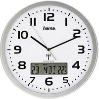 hama Funkwanduhr Extra weiß silber Kunststoff, Ø 29,5 cm von Hama