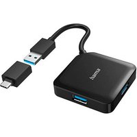 hama USB-Hub 4-fach schwarz hama USB-Hub 4-fach schwarz von Hama