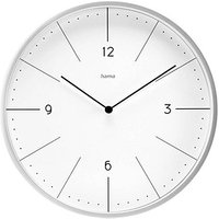 hama Wanduhr Sardinien weiß silber Kunststoff, Ø 30,0 cm von Hama