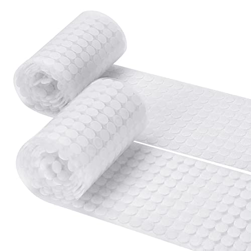 Selbstklebende Punkte, stark klebend, 1550 Stück (775 Paar), 1,5 cm Durchmesser, selbstklebende Rückseite, Nylon-Münzen, Hakenschlaufen-Punkte mit wasserfestem Kleber, geeignet für Klassenzimmer, Büro von Hamada