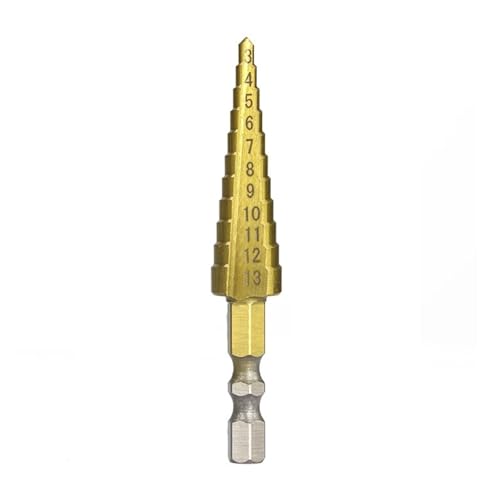 1 STÜCK Titan Beschichtet Stufenbohrer Sechskantschaft Kernbohrer for Holz/Metall Bohrloch Kegelbohrer Freeshipping(3-13 Straight) von Hameate