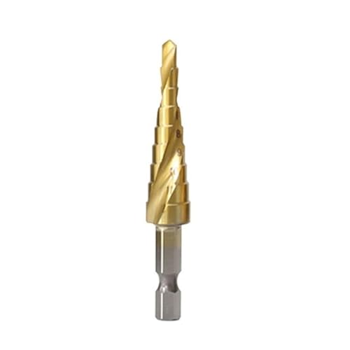 1 STÜCK Titan Beschichtet Stufenbohrer Sechskantschaft Kernbohrer for Holz/Metall Bohrloch Kegelbohrer Freeshipping(4-12 9 Step Spiral) von Hameate