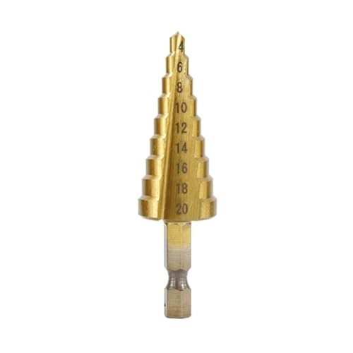 1 STÜCK Titan Beschichtet Stufenbohrer Sechskantschaft Kernbohrer for Holz/Metall Bohrloch Kegelbohrer Freeshipping(4-20 Straight) von Hameate