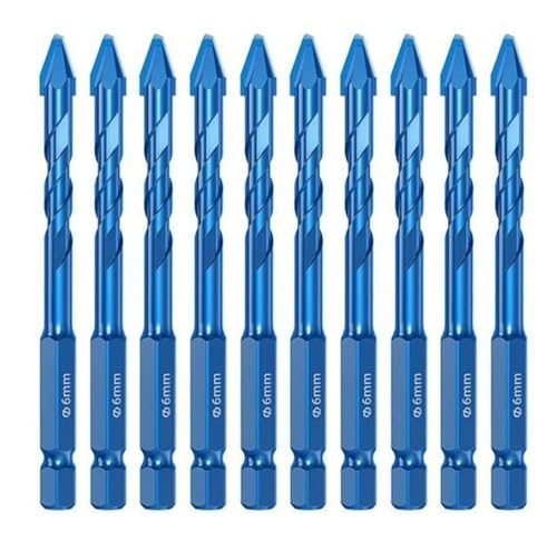 1PC/2PCS/3PCS/4PCS/5PCS/10PCS Exzentrische Spiralbohrer Bits Schrägkopf Exzentrische Glasfliesen Bohren Betonbohrer(10PCS 6MM) von Hameate
