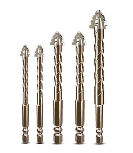 1PC/2PCS/5PCS/10PCS Hochvierschneidige gezackte Exzenterbohrer for Glaskeramik, Beton, Ziegel, Bohrwerkzeuge(5PCS) von Hameate