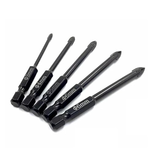 1PC/4PCS/5PCS/7PCS Kreuz Hex Fliesen Bits Glas Keramik Beton Loch Opener Legierung Dreieck Bohrer(3 4 5 6 6) von Hameate