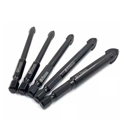 1PC/4PCS/5PCS/7PCS Kreuz Hex Fliesen Bits Glas Keramik Beton Loch Opener Legierung Dreieck Bohrer(6 6 8 10 12) von Hameate
